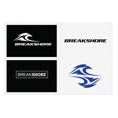 Breakshore Logo Sticker Sheet — Surfboard Wave Decal Pack