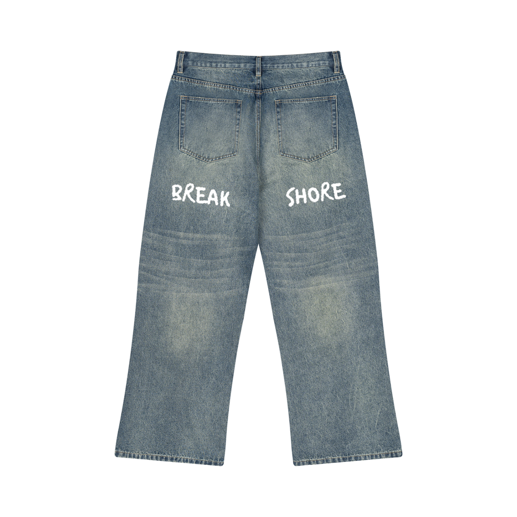 Men’s Vintage Wash Wide Leg Jeans