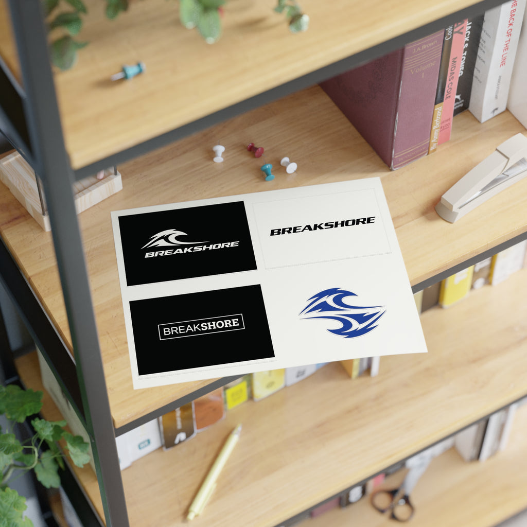 Breakshore Logo Sticker Sheet — Surfboard Wave Decal Pack
