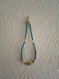 Collier BREAKSHORE – Turquoise & Topaze blanche – Fait main