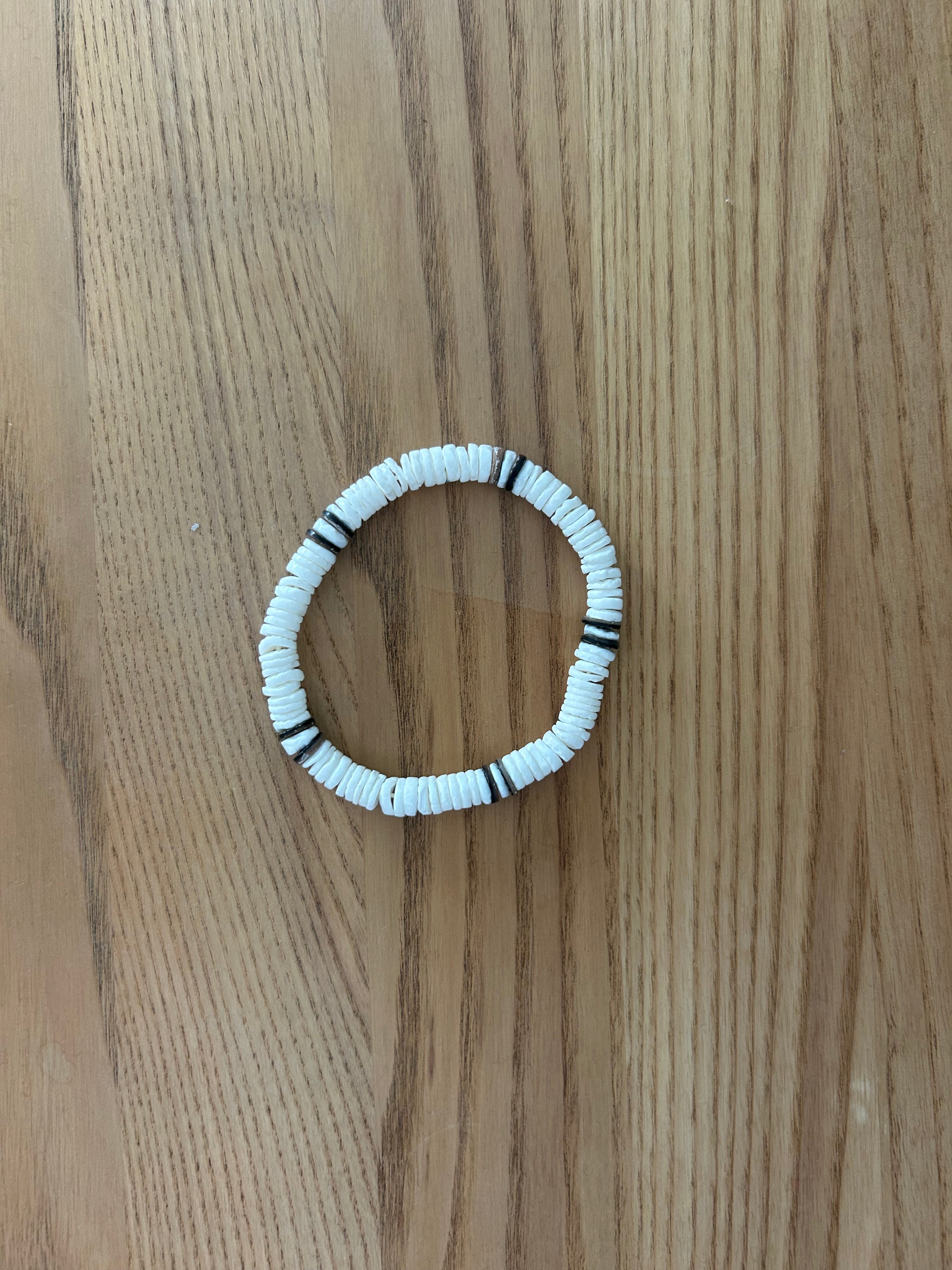 Bracelet Surf en Coquillage & Hématite